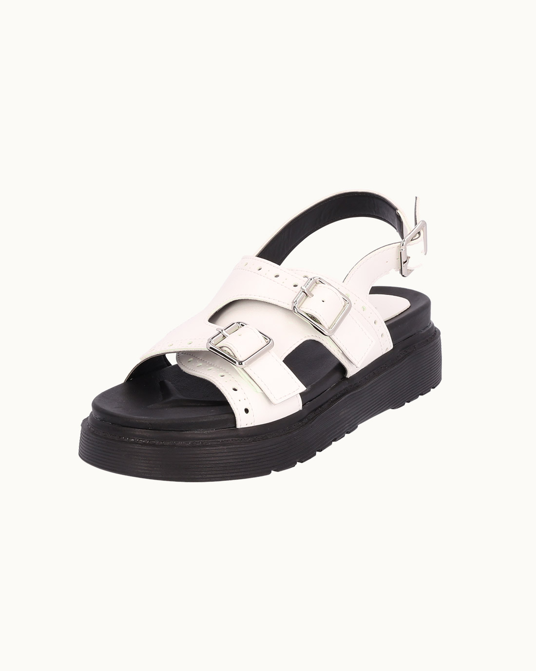 Maya Belted Strap Sandal (White)_S0525